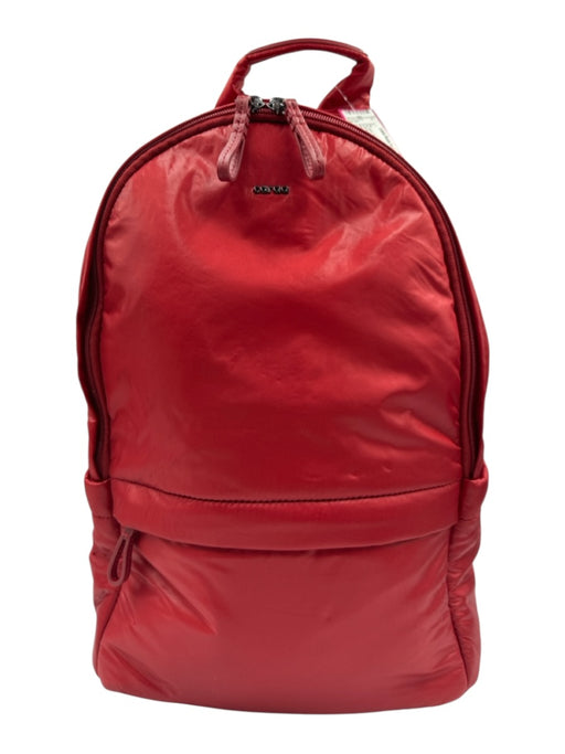 Caraa Red Nylon Shimmer Zip Up Backpack Bag Red / M