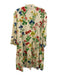 Tuckernuck Size XXL Beige, Green, Multi Cotton Blend Button Down Flowers Dress Beige, Green, Multi / XXL