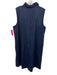 Lafayette 148 Size XXL Navy Blue Cotton Blend Ruffle Neckline Sleeveless Dress Navy Blue / XXL