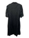 Pomander Place Size XXL Black Cotton Button Down Short Cuffed Sleeves Midi Dress Black / XXL