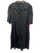 Pomander Place Size XXL Black Cotton Button Down Short Cuffed Sleeves Midi Dress Black / XXL