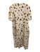 Tuckernuck Size XXL Cream & Brown Cotton Blend Floral Silhouette Maxi Dress Cream & Brown / XXL