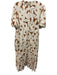 Tuckernuck Size XXL Cream & Brown Cotton Blend Floral Silhouette Maxi Dress Cream & Brown / XXL