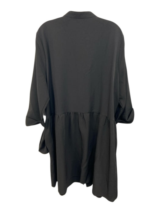 Tuckernuck Size XXL Black Polyester Blend Button Down Long Sleeve Dress Black / XXL