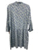 Tuckernuck Size XXL Blue & White Polyester Blend Floral Button Down Dress Blue & White / XXL