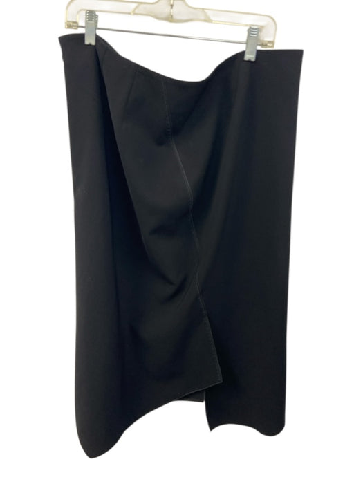 Lafayette 148 Size 16W Black Polyester Blend Blanket Stitch Back Zip Skirt Black / 16W