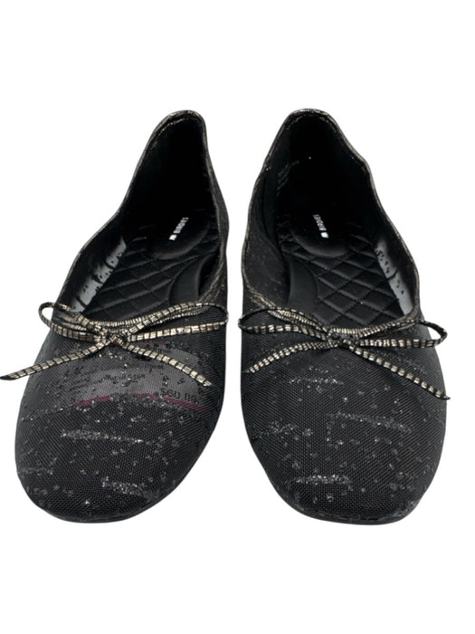 Birdies Shoe Size 9.5 Black Mesh Glitter Bow Ballet Flats Black / 9.5