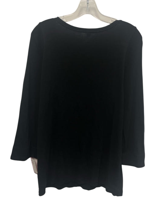 Burberry Size XL Black Cotton 3/4 Sleeve U Neck T Shirt Top Black / XL