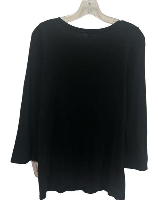 Burberry Size XL Black Cotton 3/4 Sleeve U Neck T Shirt Top Black / XL