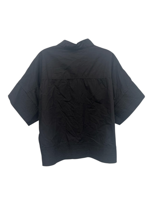 Tuckernuck Size XXL Black Cotton 1/2 Sleeve Button Up Standing Collar Shirt Top Black / XXL