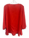 Tuckernuck Size XXL Red Orange Polyester 3/4 Balloon Sleeve V Neck Paneled Top Red Orange / XXL