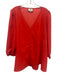 Tuckernuck Size XXL Red Orange Polyester 3/4 Balloon Sleeve V Neck Paneled Top Red Orange / XXL