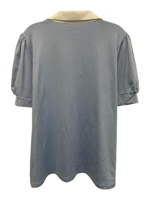 Tuckernuck Sport Size XXL Light Blue Polyester Blend Short Puff Sleeve Polo Top Light Blue / XXL