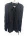 Tuckernuck Size XXL Black Viscose Long Balloon Sleeve Semi Sheer Tie V Neck Top Black / XXL