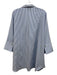 Tuckernuck Size XXL White & Light Blue Polyester Striped 3/4 Sleeve Top White & Light Blue / XXL