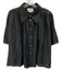 Pomander Place Size XXL Black Rayon Blend 1/2 Sleeve Semi Sheer Button Front Top Black / XXL