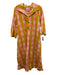 Quiet Culture Size xl/xxl Pink, Orange, Green Cotton 3/4 Sleeve Plaid Midi Dress Pink, Orange, Green / xl/xxl