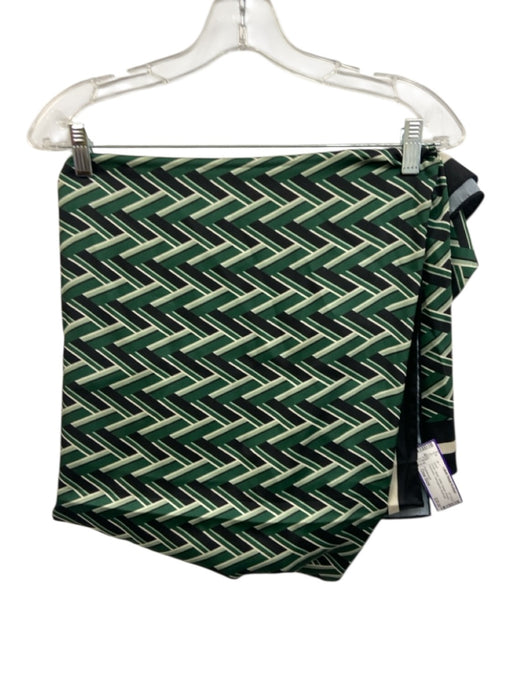 Tuckernuck Green, Black, White Square Abstract Geometric Herringbone scarf Green, Black, White / One Size