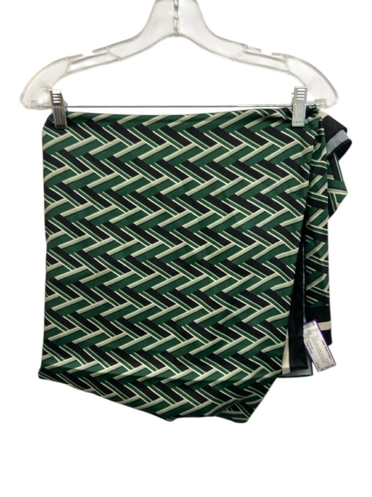 Tuckernuck Green, Black, White Square Abstract Geometric Herringbone scarf Green, Black, White / One Size