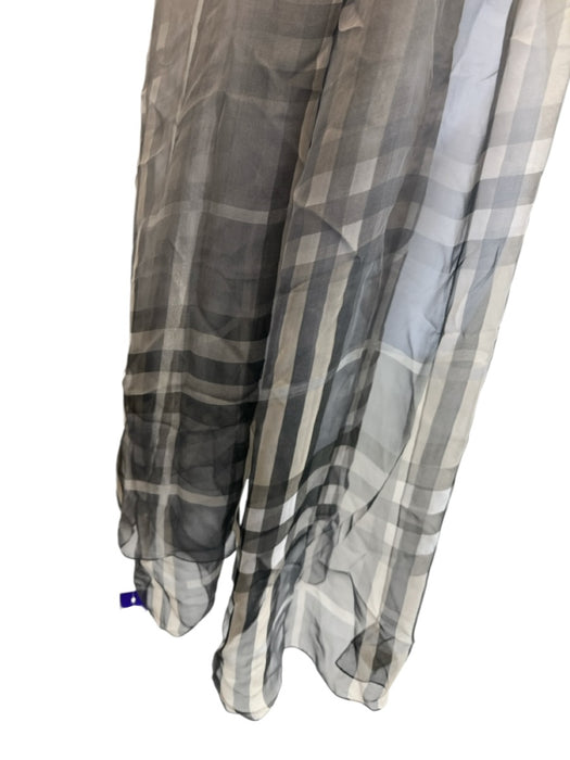 Burberry Gray & Beige Silk Rectangle Plaid Ombre scarf Gray & Beige / One Size