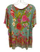 Johnny Was Size XXL Teal Green, Pink, Multi Bamboo & Spandex Short Sleeve Top Teal Green, Pink, Multi / XXL