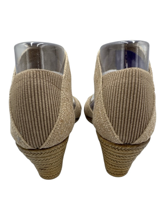 Charleston Shoe Co. Shoe Size 9 Beige Canvas Elastic Ankle Strap Wedge Sandals Beige / 9