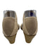 Charleston Shoe Co. Shoe Size 9 Beige Canvas Elastic Ankle Strap Wedge Sandals Beige / 9