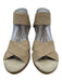 Charleston Shoe Co. Shoe Size 9 Beige Canvas Elastic Ankle Strap Wedge Sandals Beige / 9