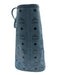 MCM Light Blue & Black Leather Top Handle Monogram Zip Close Tote Bag Light Blue & Black / Medium