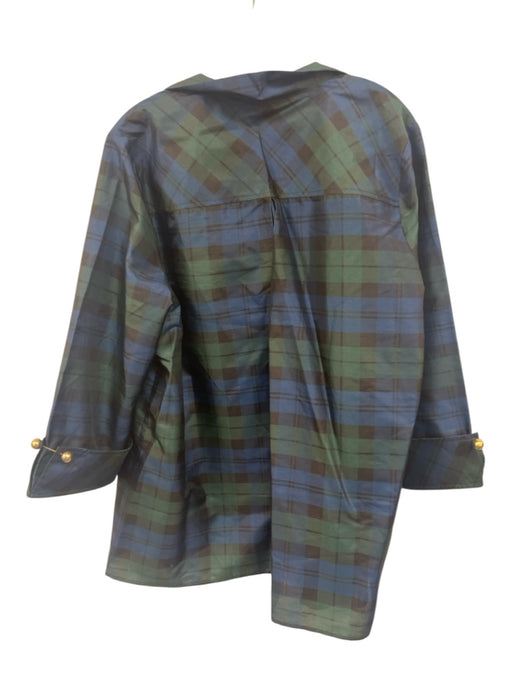 Tuckernuck Size XXL Blue, Green, Gold Polyester Long Sleeve Plaid Top Blue, Green, Gold / XXL