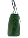 Tory Burch Green Coated Canvas Logo Lattice Open Top Tote Bag Green