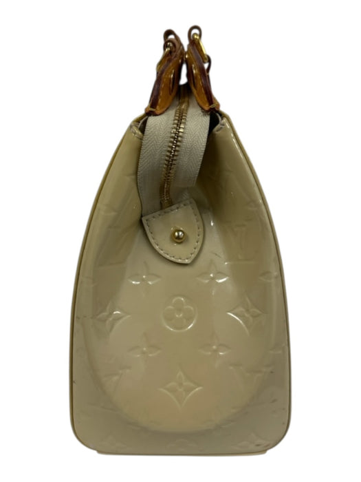 Louis Vuitton Beige & Tan Leather Patent Monogram Zip Top Multiple Straps Bag Beige & Tan / MM
