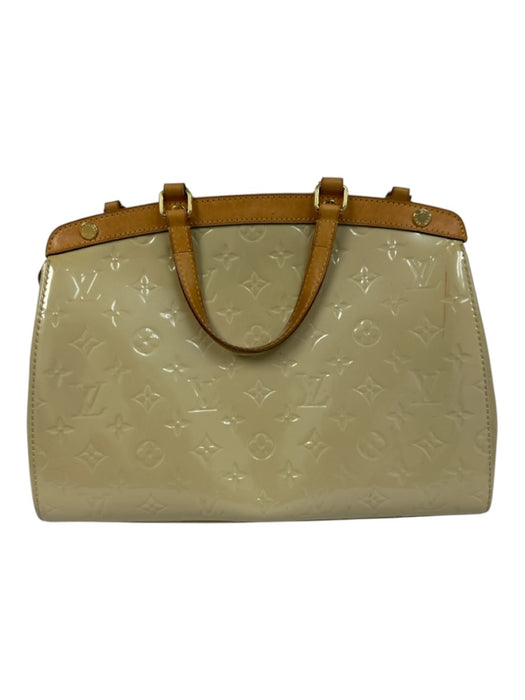 Louis Vuitton Beige & Tan Leather Patent Monogram Zip Top Multiple Straps Bag Beige & Tan / MM