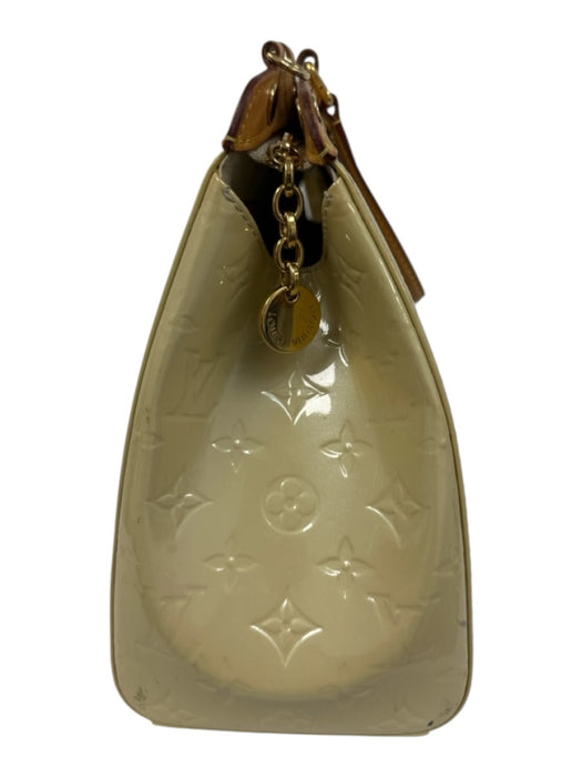 Louis Vuitton Beige & Tan Leather Patent Monogram Zip Top Multiple Straps Bag Beige & Tan / MM
