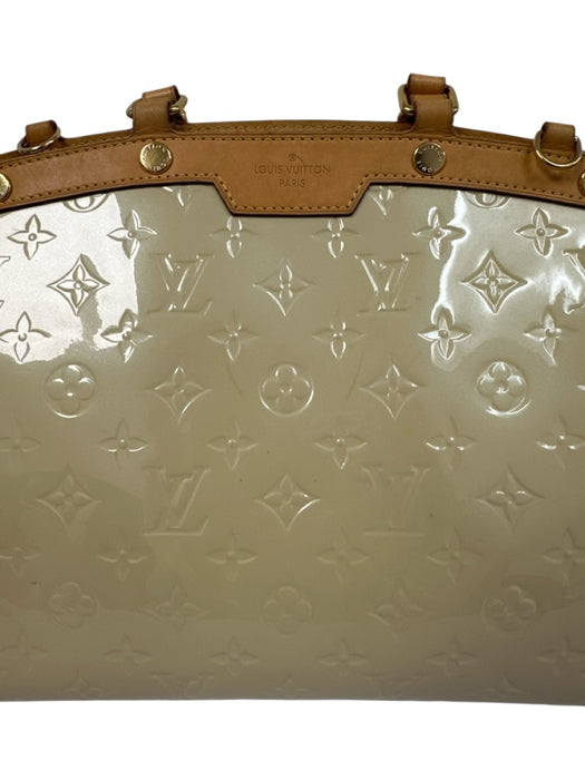 Louis Vuitton Beige & Tan Leather Patent Monogram Zip Top Multiple Straps Bag Beige & Tan / MM