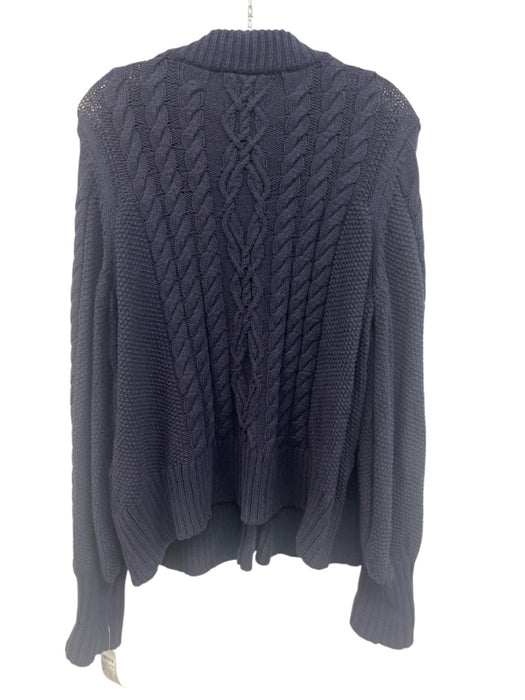 Tuckernuck Size XXL Navy Blue Cotton Blend Long Sleeve Cable Knit Sweater Navy Blue / XXL