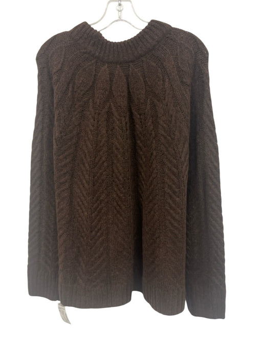 Tuckernuck Size XXL Brown Wool Blend Long Sleeve Cable Knit Sweater Brown / XXL