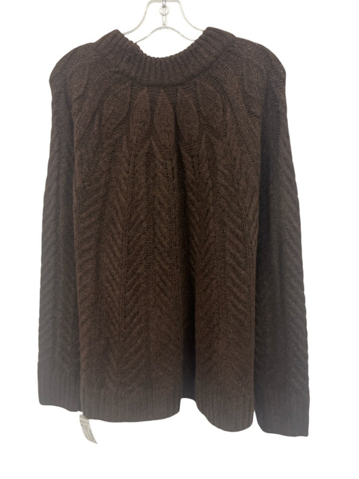Tuckernuck Size XXL Brown Wool Blend Long Sleeve Cable Knit Sweater Brown / XXL