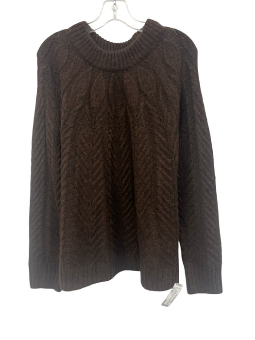 Tuckernuck Size XXL Brown Wool Blend Long Sleeve Cable Knit Sweater Brown / XXL