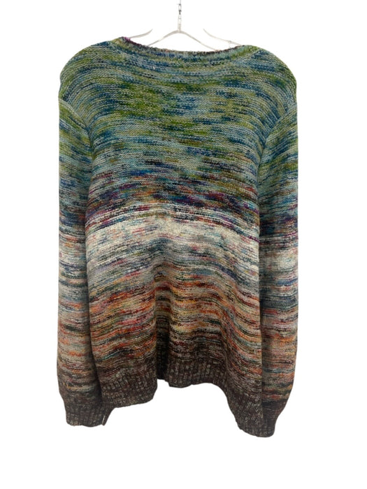 Peruvian Connection Size XL Green, Brown, Purple Alpaca Blend Striation Sweater Green, Brown, Purple / XL