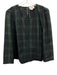 Pomander Place Size XXXL Navy & Green Polyester Long Sleeve Plaid Top Navy & Green / XXXL