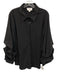Pomander Place Size XXXL Black Polyester Blend Long Sleeve Ruched Collar Top Black / XXXL