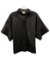 Tuckernuck Size XXL Black Faux Leather Short Sleeve Button Front Top Black / XXL
