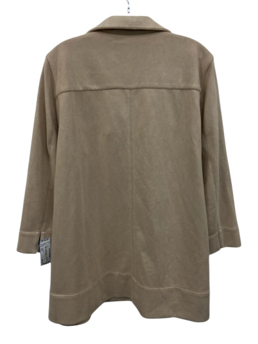 Tuckernuck Size XXL Beige Polyester Blend Long Sleeve Split Neck Collar Top Beige / XXL