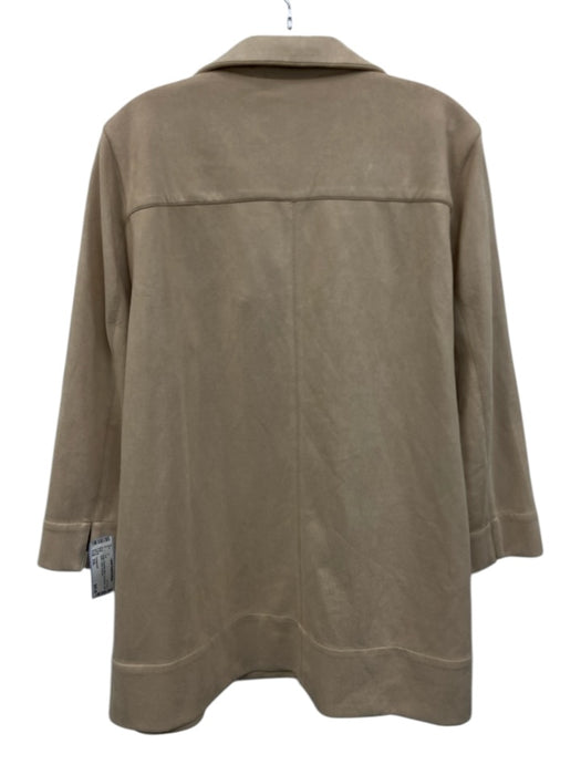 Tuckernuck Size XXL Beige Polyester Blend Long Sleeve Split Neck Collar Top Beige / XXL