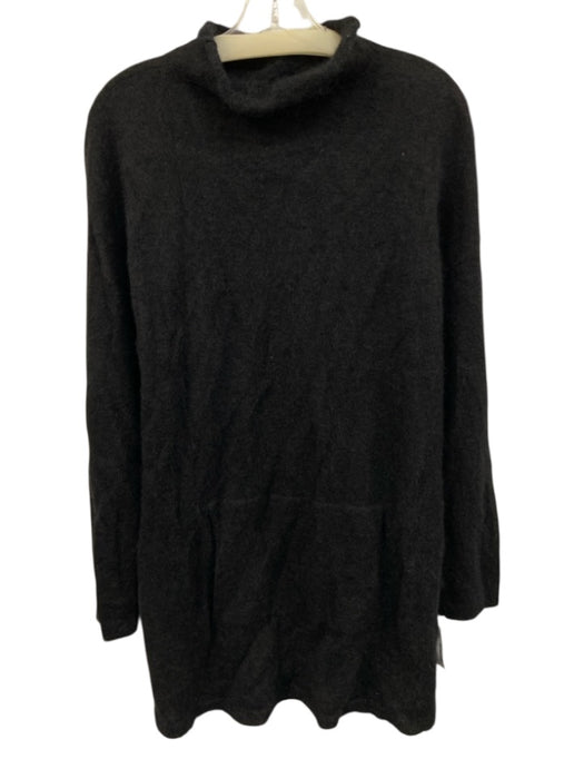 Peruvian Connection Size XL Black Alpaca Blend Long Sleeve Side Slit Sweater Black / XL