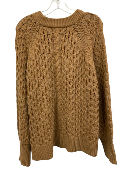 Tuckernuck Size XXL Tan Brown Wool Blend Long Sleeve Cable Knit Ribbed Sweater Tan Brown / XXL