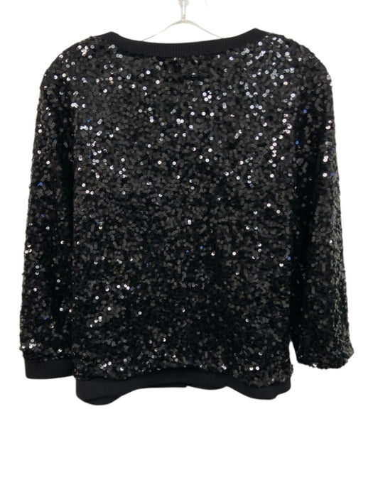 Lafayette 148 Size XL Black Long Sleeve Sequin Button Front Cardigan Black / XL