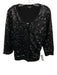 Lafayette 148 Size XL Black Long Sleeve Sequin Button Front Cardigan Black / XL