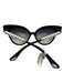 Lele Sadoughi Black & White Plastic Faux Pearl Cat Eye Gold Hardware Sunglasses Black & White